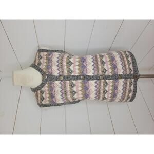 St John's Bay large multicolored button sweater vest